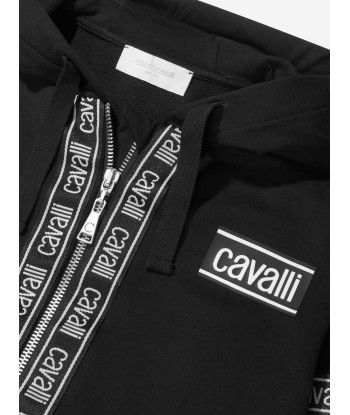 Roberto Cavalli Boys Cotton Logo Tape Zip Up Top france