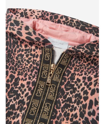 Roberto Cavalli Girls Cotton Leopard Print Zip Up Top basket pas cher