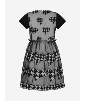 Simonetta Houndstooth Heart Embroidered Dress français