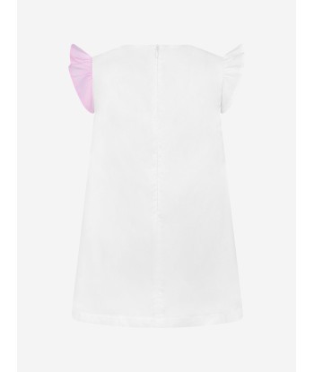 Simonetta Pink & White Cotton Bow Dress Economisez 