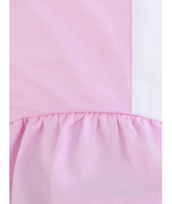 Simonetta Pink & White Cotton Bow Dress Economisez 