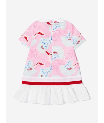 Simonetta Girls Cotton Floral Fan Print Dress Fin de série