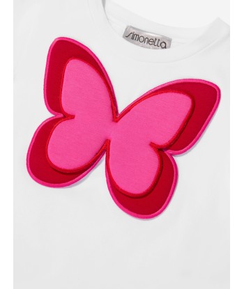 Simonetta Girls Cotton Butterfly Applique T-Shirt pour bénéficier 