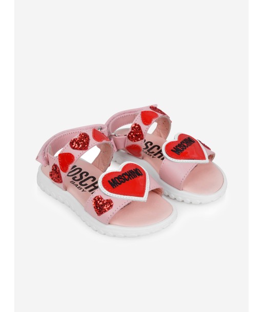 Moschino Girls Sandals - & Red Glitter Heart Sandals pour bénéficier 