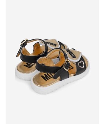 Moschino Girls Sandals - & Gold Heart Leather Sandals Livraison rapide