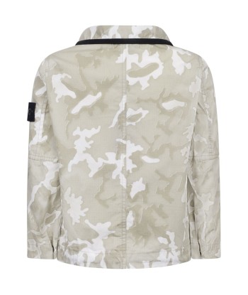 Stone Island Junior Boys Jacket - Light Camouflage Popover Jacket à prix réduit toute l'année