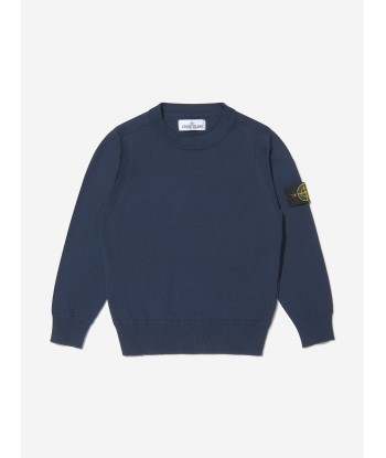 Stone Island Junior Boys Cotton Knitted Crew Neck Sweater les ctes