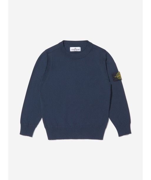 Stone Island Junior Boys Cotton Knitted Crew Neck Sweater les ctes