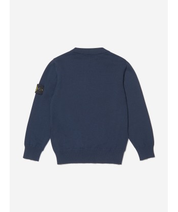 Stone Island Junior Boys Cotton Knitted Crew Neck Sweater les ctes