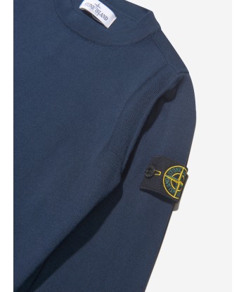 Stone Island Junior Boys Cotton Knitted Crew Neck Sweater les ctes