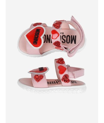 Moschino Girls Sandals - & Red Glitter Heart Sandals pour bénéficier 