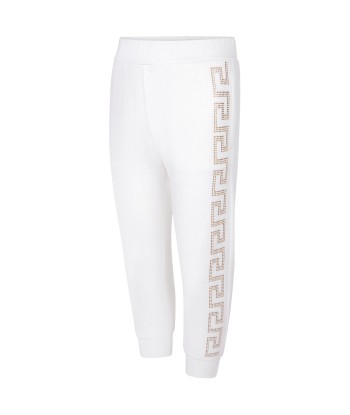 Versace Girls Ivory Cotton Joggers Paris Déstockage Promo