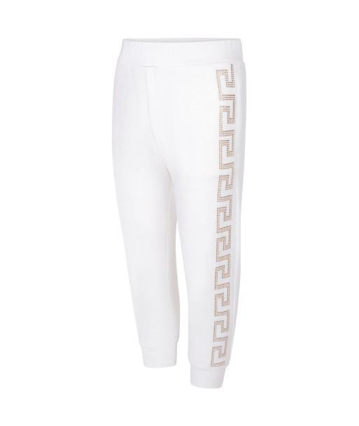 Versace Girls Ivory Cotton Joggers Paris Déstockage Promo