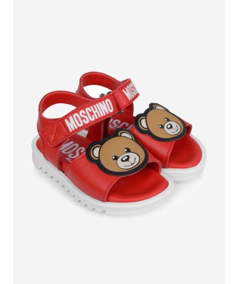 Moschino Kids Sandals - Leather Teddy Bear Sandals pas cher