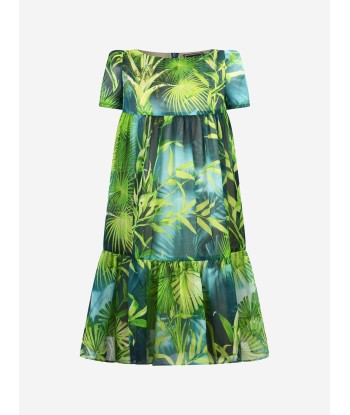 Versace Girls Silk Jungle Print Dress la livraison gratuite