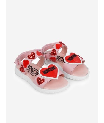 Moschino Girls Sandals - & Red Glitter Heart Sandals pour bénéficier 