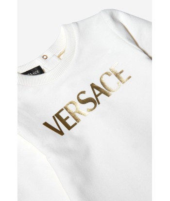 Versace Baby Unisex Cotton Barocco Print Logo Romper livraison et retour toujours gratuits