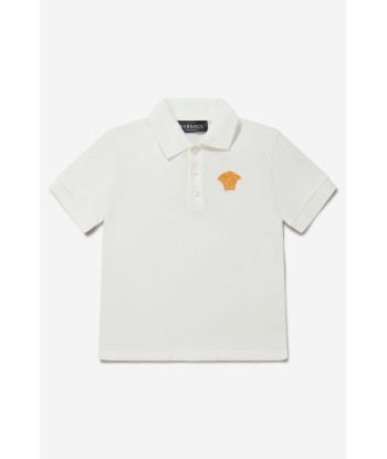 Versace Boys Cotton Medusa Logo Polo Shirt pas cher