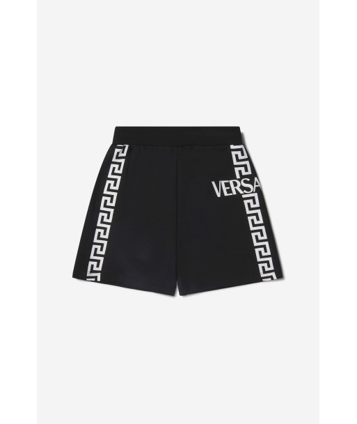 Versace Boys Cotton La Greca Side Logo Shorts français