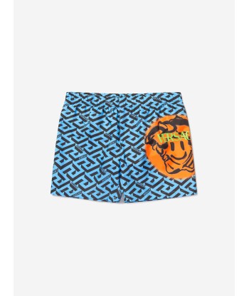 Versace Boys Smiley Medusa Logo Swim Shorts meilleur choix