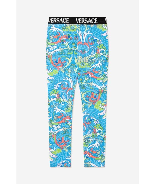 Versace Girls Cotton Jersey Baroccofest Print Leggings outlet