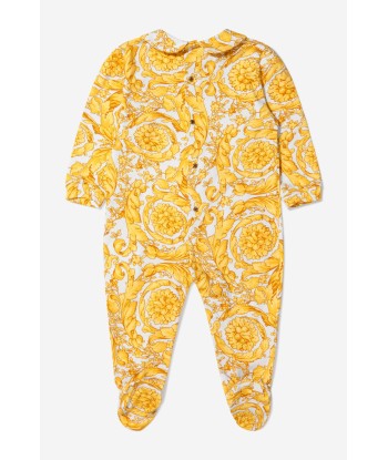 Versace Baby Unisex Cotton Barocco Print Babygrow and Hat Gift Set (2 Piece) Les magasins à Paris et en Île-de-France