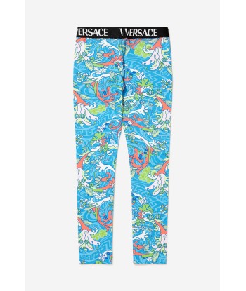 Versace Girls Cotton Jersey Baroccofest Print Leggings outlet