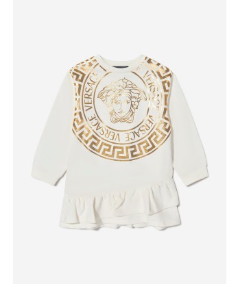 Versace Girls Cotton Medusa Logo Sweater Dress Faites des économies