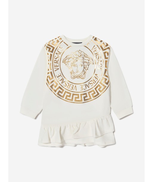 Versace Girls Cotton Medusa Logo Sweater Dress Faites des économies