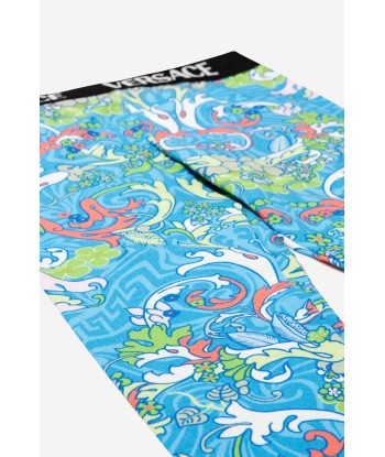 Versace Girls Cotton Jersey Baroccofest Print Leggings outlet