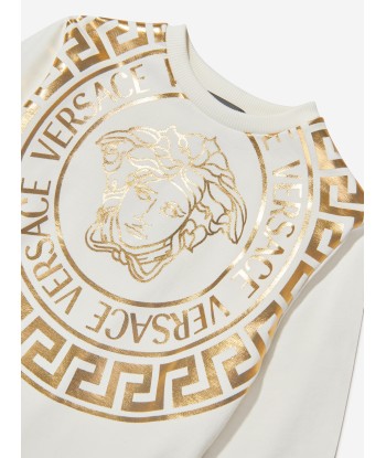 Versace Girls Cotton Medusa Logo Sweater Dress Faites des économies