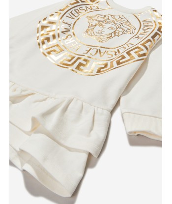 Versace Girls Cotton Medusa Logo Sweater Dress Faites des économies