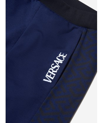 Versace Boys Cotton La Greca Signature Trim Sweatpants chez Cornerstreet bien 