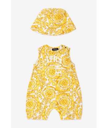 Versace Baby Unisex Cotton Barocco Print 2 Piece Gift Set soldes