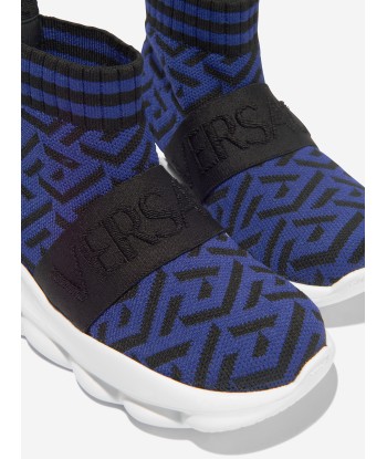 Versace Unisex Jacquard La Greca Signature Chain Reaction Sock Trainers de technologie