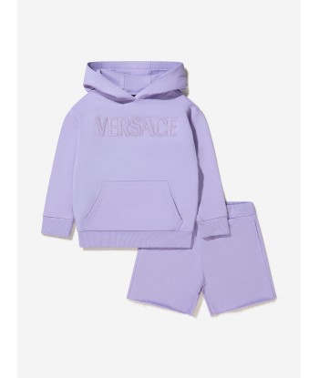 Versace Girls Cotton Logo Hoodie And Shorts Set à prix réduit toute l'année