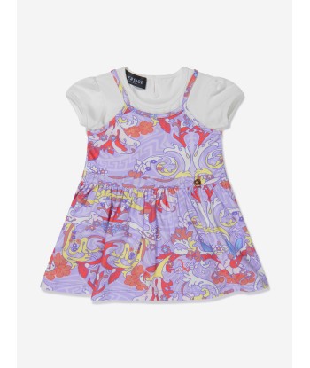 Versace Baby Girls Cotton Jersey Baroccofest Print Dress À commander