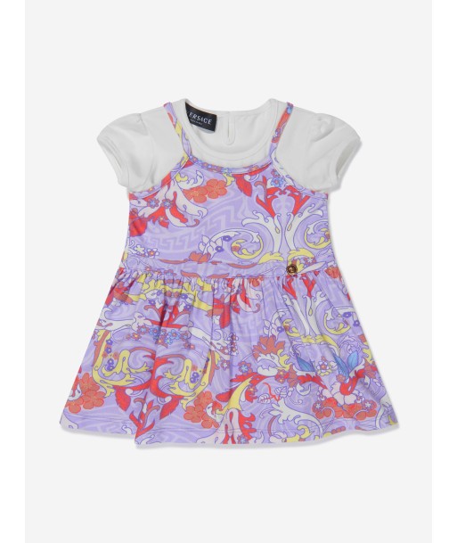 Versace Baby Girls Cotton Jersey Baroccofest Print Dress À commander