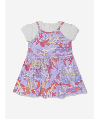 Versace Baby Girls Cotton Jersey Baroccofest Print Dress À commander