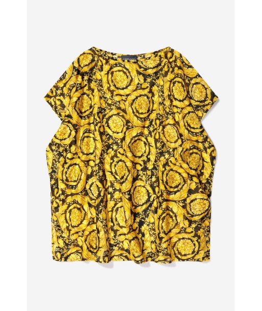 Versace Girls Cotton And Silk Baroque Kaftan Paris Déstockage Promo