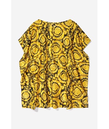 Versace Girls Cotton And Silk Baroque Kaftan Paris Déstockage Promo