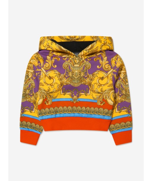 Versace Girls Cotton Barocco Goddess Hoodie la livraison gratuite