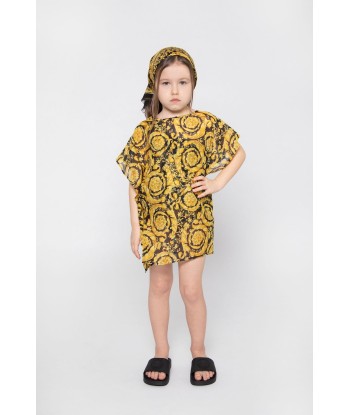 Versace Girls Cotton And Silk Baroque Kaftan Paris Déstockage Promo