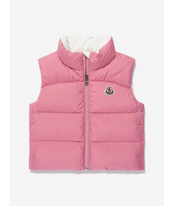 Moncler Enfant Baby Girls Down Padded Lida Gilet in Pink de la marque