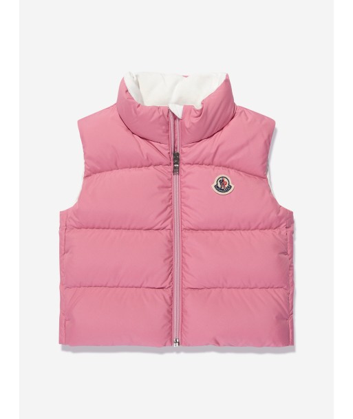 Moncler Enfant Baby Girls Down Padded Lida Gilet in Pink de la marque