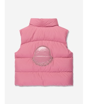 Moncler Enfant Baby Girls Down Padded Lida Gilet in Pink de la marque