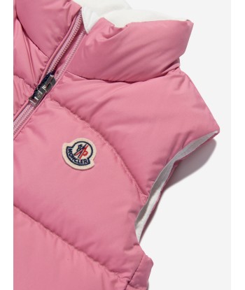 Moncler Enfant Baby Girls Down Padded Lida Gilet in Pink de la marque