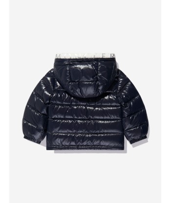 Moncler Enfant Baby Down Padded Aslan Jacket in Navy ouvre sa boutique