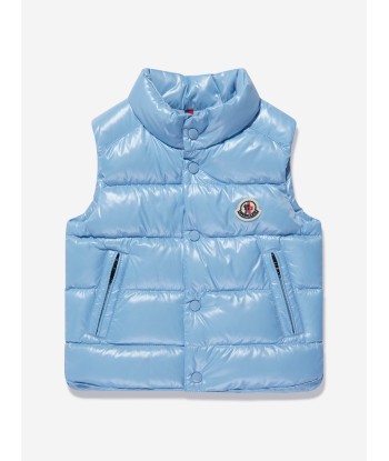 Moncler Enfant Baby Down Padded Bernard Gilet in Blue plus qu'un jeu 