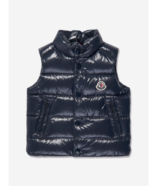 Moncler Enfant Baby Down Padded Bernard Gilet in Navy Livraison rapide